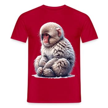 Snow Monkey - Men's T-Shirt - red - Front - AI Model Male 178 dark (178cm)