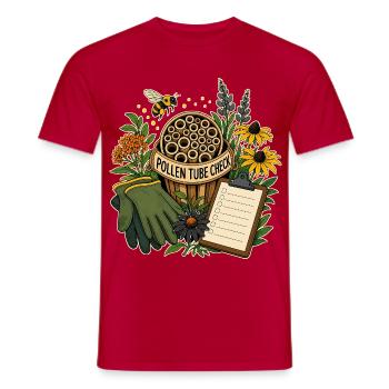 POLLEN TUBE CHECK Pflanzen - Männer T-Shirt - Rot - Vorne - AI Model Male 178 dark (178cm)