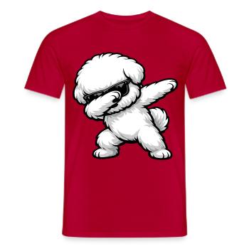 Appliquer le Frisé Bichon dans le style comique - T-shirt homme - rouge - Devant - AI Model Male 178 dark (178cm)