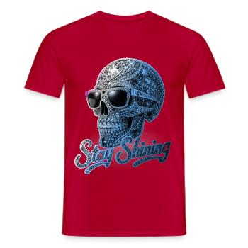 Stay Shining Diamond Skull - Men's T-Shirt - red - Front - AI Model Male 178 dark (178cm)