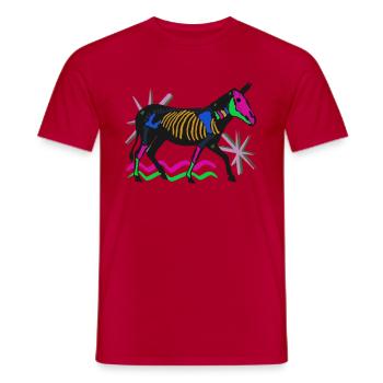 Neon Skeletesel - Men's T-Shirt - red - Front - AI Model Male 178 dark (178cm)