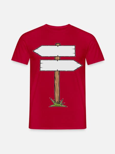 Holzschild Cartoon - Männer T-Shirt - Rot