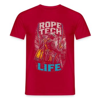 Industrial Climber Height Worker Rope Tech Life - Men's T-Shirt - red - Front - AI Model Male 178 dark (178cm)