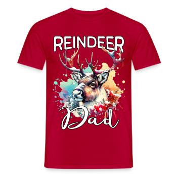 Papa renne - T-shirt homme - rouge - Devant - AI Model Male 178 dark (178cm)