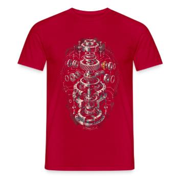 Industrial Mechanic Machine Assembler - Men's T-Shirt - red - Front - AI Model Male 178 dark (178cm)