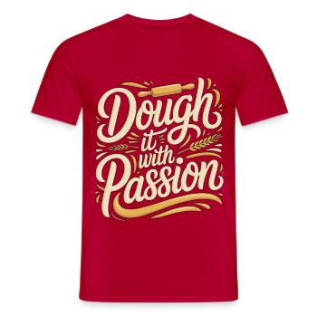 Pastry Chef Dough It With Passion Bakery Chef - Men's T-Shirt - red - Front - AI Model Male 178 dark (178cm)