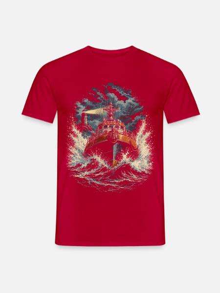 Küstenwache Rettungsschwimmer - Männer T-Shirt - Rot