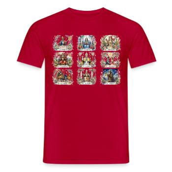 Sorcières - Tarot Majeur - T-shirt homme - rouge - Devant - AI Model Male 178 dark (178cm)