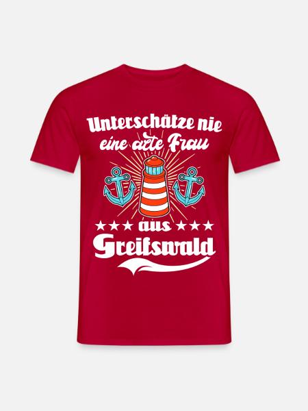 Greifswald Frau Greifswalderin - Männer T-Shirt - Rot