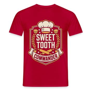 Pastry Chef Sweet Tooth Commander Pastry Artist - Men's T-Shirt - red - Front - AI Model Male 178 dark (178cm)