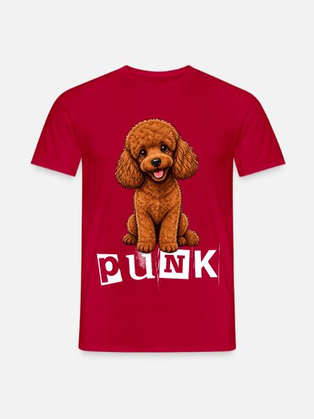 Pudel Punk - Männer T-Shirt - Rot