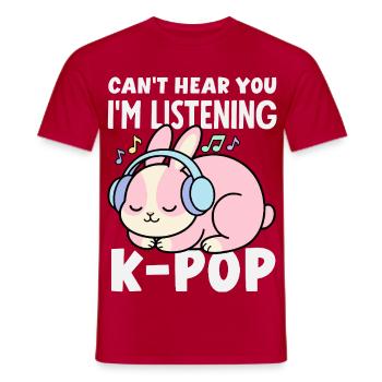Kawaii K-Pop & Anime Aesthetic Design - Männer T-Shirt - Rot - Vorne - AI Model Male 178 dark (178cm)