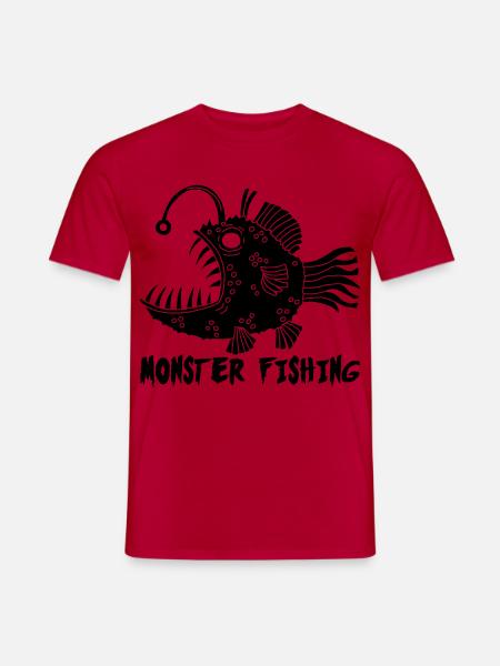 Schwarzer Tiefseefisch - Männer T-Shirt - Rot