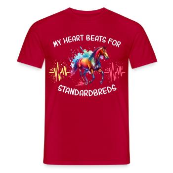 Traber Herzlinie Pferd - Männer T-Shirt - Rot - Vorne - AI Model Male 178 dark (178cm)