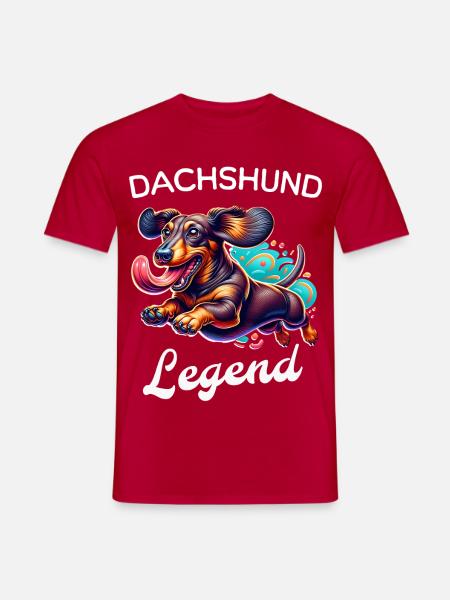 Dackel Legende Dachshund - Männer T-Shirt - Rot