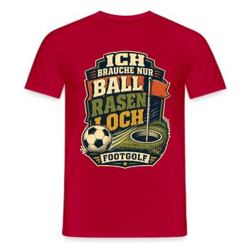 Fußballgolf Ball Rasen Loch - Männer T-Shirt - Rot - Vorne - AI Model Male 178 dark (178cm)