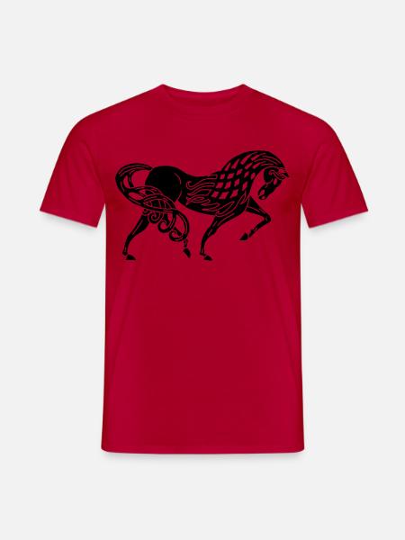 Celtic Horse (Schwarz) - Männer T-Shirt - Rot
