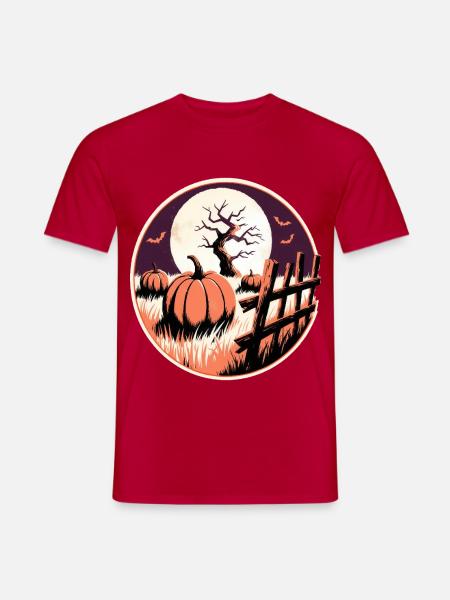 Kürbisfeld Nacht - Männer T-Shirt - Rot