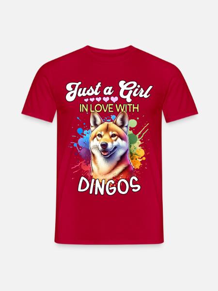 Australischer Wildhund Mädchen Dingo - Männer T-Shirt - Rot