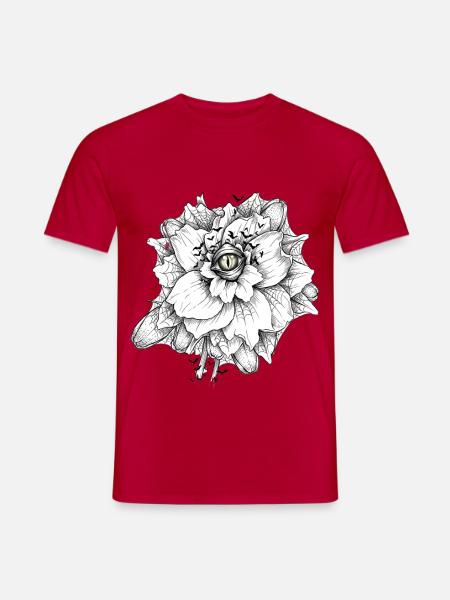 Gotische Blume mit einem Auge - Männer T-Shirt - Rot