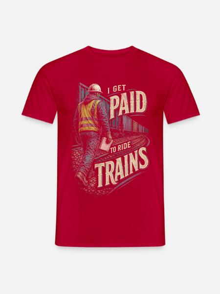 Zugschaffner Zugführer Lokführer Schaffner - Männer T-Shirt - Rot
