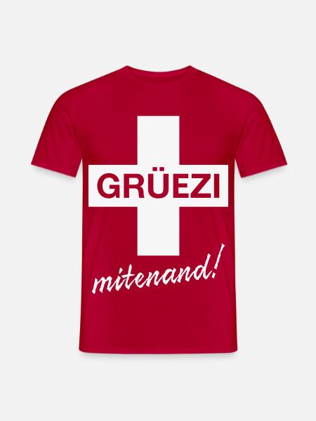 Grüezi Mitenand! (Schweizerfahne / Schweiz) - Männer T-Shirt - Rot