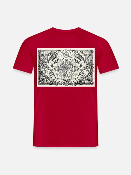 Steampunk Schmetterling Halloween - Männer T-Shirt - Rot