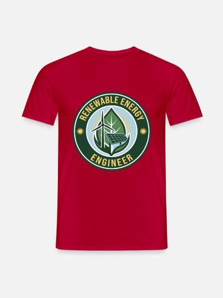Renewable Energy Engineer Windturbinen-Eco-Abzeichen - Männer T-Shirt - Rot