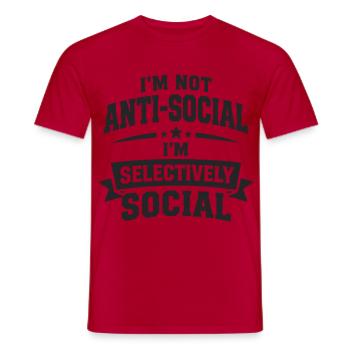 I'm not ANTI-SOCIAL I'm SELECTIVELY SOCIAL - Männer T-Shirt - Rot - Vorne - AI Model Male 178 dark (178cm)