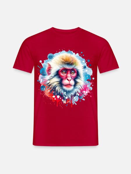 Schneeaffe Motiv - Männer T-Shirt - Rot