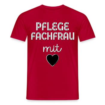 Pflegefachfrau mit Herz, Pflegerin - Männer T-Shirt - Rot - Vorne - AI Model Male 178 dark (178cm)