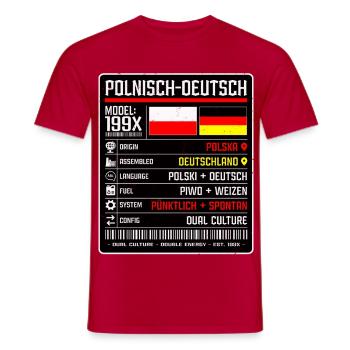 Deutschpolen - zwischen zwei Kulturen 199x - Männer T-Shirt - Rot - Vorne - AI Model Male 178 dark (178cm)