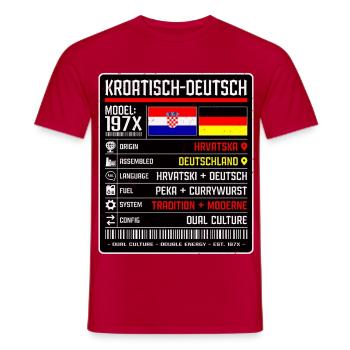 Deutschkroaten - zwischen zwei Kulturen 197x - Männer T-Shirt - Rot - Vorne - AI Model Male 178 dark (178cm)