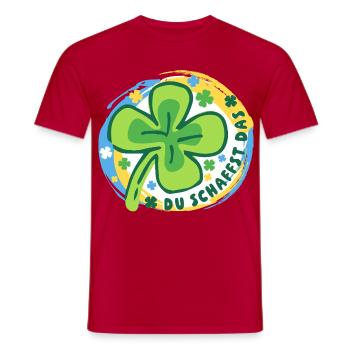 Glücksbringer - Glücksklee - Du schaffst das! - Männer T-Shirt - Rot - Vorne - AI Model Male 178 dark (178cm)