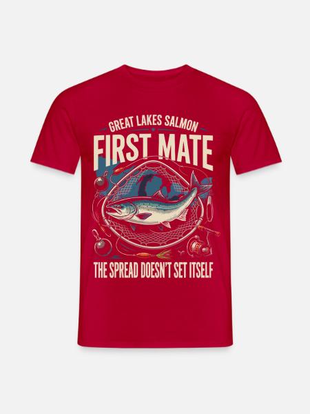 Great Lakes First Mate Salmon - Männer T-Shirt - Rot