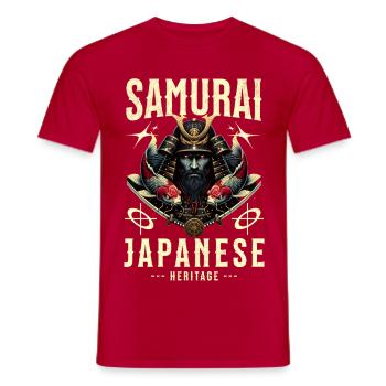 Japanischer Samurai Krieger Koi Karpfen Design - Männer T-Shirt - Rot - Vorne - AI Model Male 178 dark (178cm)