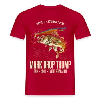 Mark Drop Thump Bass-Art - Männer T-Shirt - Rot - Vorne - AI Model Male 178 dark (178cm)