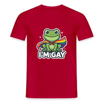 Schwul Frosch Regenbogenfahne - Männer T-Shirt - Rot - Vorne - AI Model Male 178 dark (178cm)