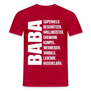Bester Baba Vater Geschenk Superheld Grillmeister - Männer T-Shirt - Rot - Vorne - AI Model Male 178 dark (178cm)