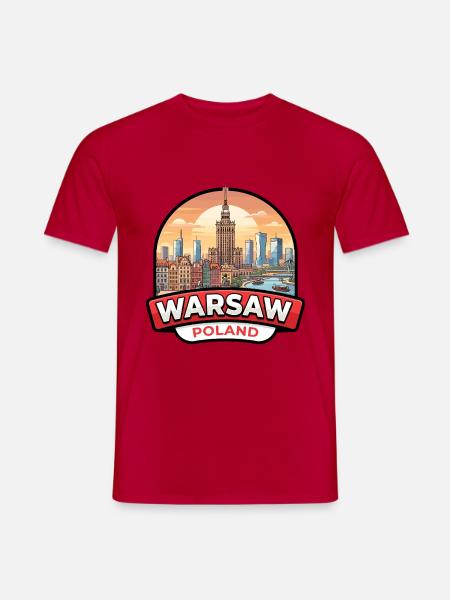 Warschauer Polen Reiseabzeichen Kulturpalast Geschenk - Männer T-Shirt - Rot