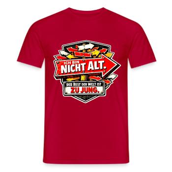 Ich bin nicht alt, der Rest der Welt ist zu jung. - Männer T-Shirt - Rot - Vorne - AI Model Male 178 dark (178cm)