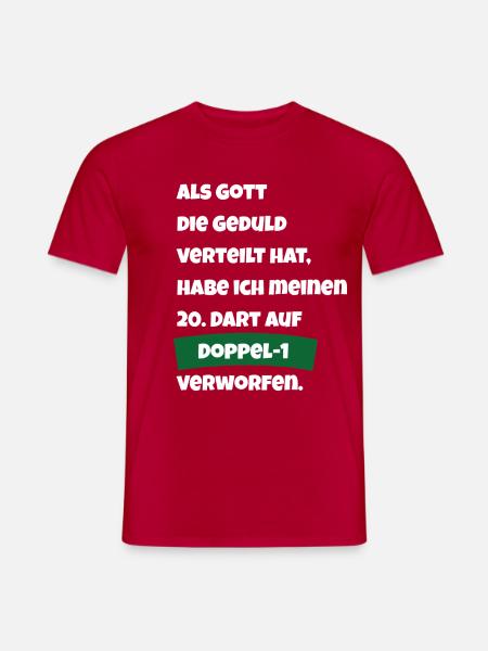Dart vs. Geduld - Männer T-Shirt - Rot