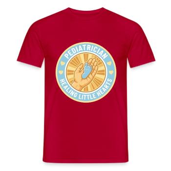 Kinderarzt Heilung Kleine Herzen Abzeichen Geschenk - Männer T-Shirt - Rot - Vorne - AI Model Male 178 dark (178cm)