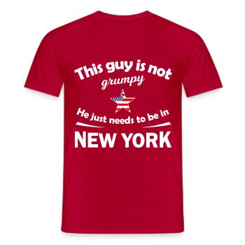 Nicht grimmig, nur in New York - Männer T-Shirt - Rot - Vorne - AI Model Male 178 dark (178cm)