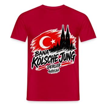 Bana Kölsche Jung derler – Köln Türkei - Männer T-Shirt - Rot - Vorne - AI Model Male 178 dark (178cm)