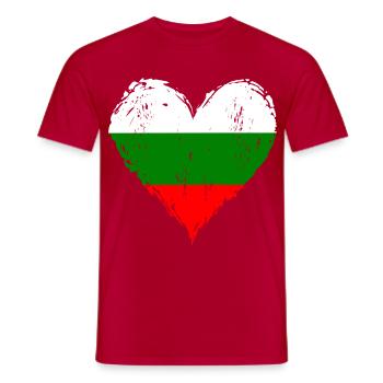 Bulgarien Herzflagge Grunge - Männer T-Shirt - Rot - Vorne - AI Model Male 178 dark (178cm)