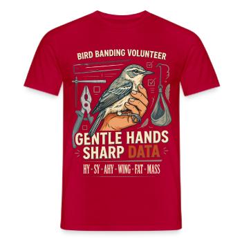 Vogelfang-Banding Freiwilliger - Männer T-Shirt - Rot - Vorne - AI Model Male 178 dark (178cm)