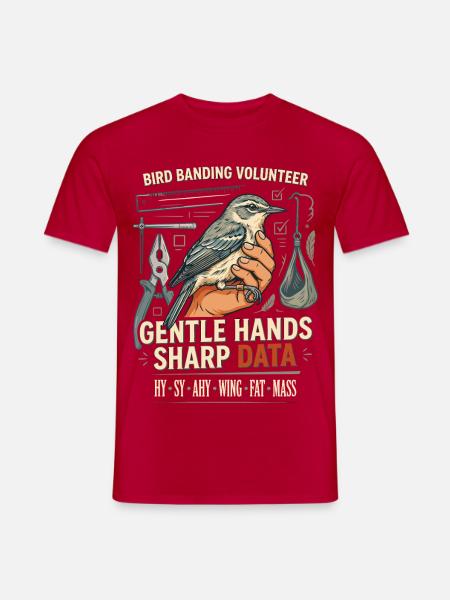 Vogelfang-Banding Freiwilliger - Männer T-Shirt - Rot