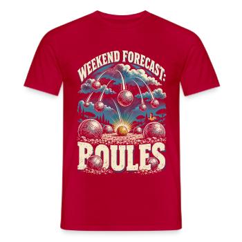 Pentanque Weekend Forecast Boules - Männer T-Shirt - Rot - Vorne - AI Model Male 178 dark (178cm)