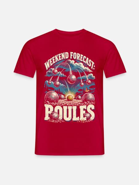 Pentanque Weekend Forecast Boules - Männer T-Shirt - Rot